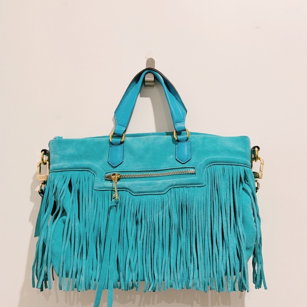 Aimee Kestenberg Teal Tassle Bag